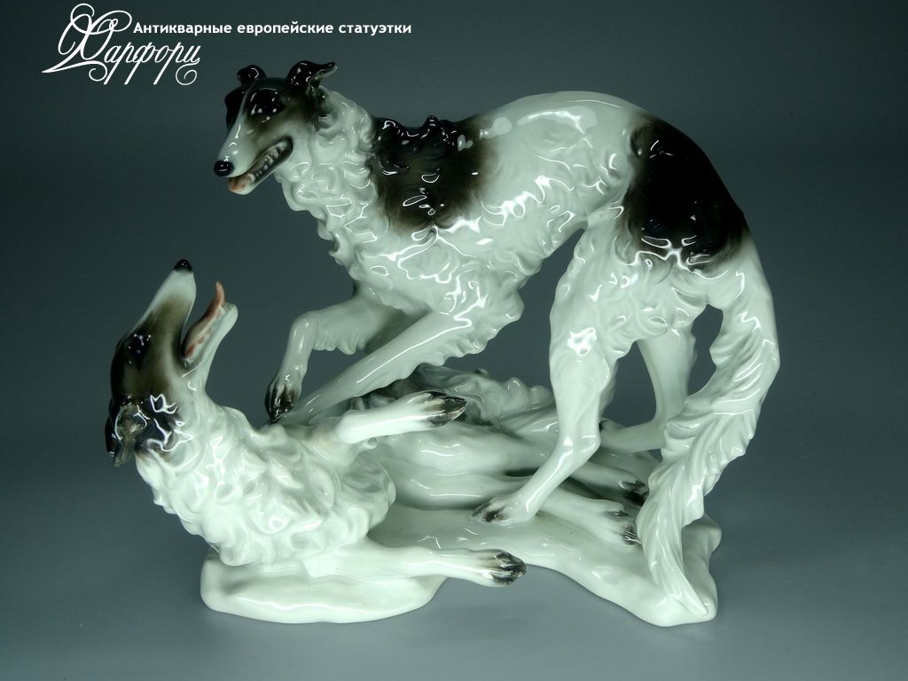 Купить фарфоровые статуэтки Rosenthal, Играющие борзые, Германия